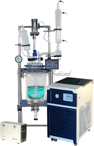 Ai R Series 10L Single Jacketed Glass Reactor w/ Chiller & Pump