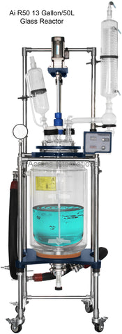 Ai Fully Customizable 50L Single/Dual Jacketed Glass Reactor